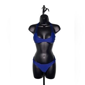 Mikoh Swimwear Seychelles Criss Cross One Piece Swimsuit Size Medium Royal Blue